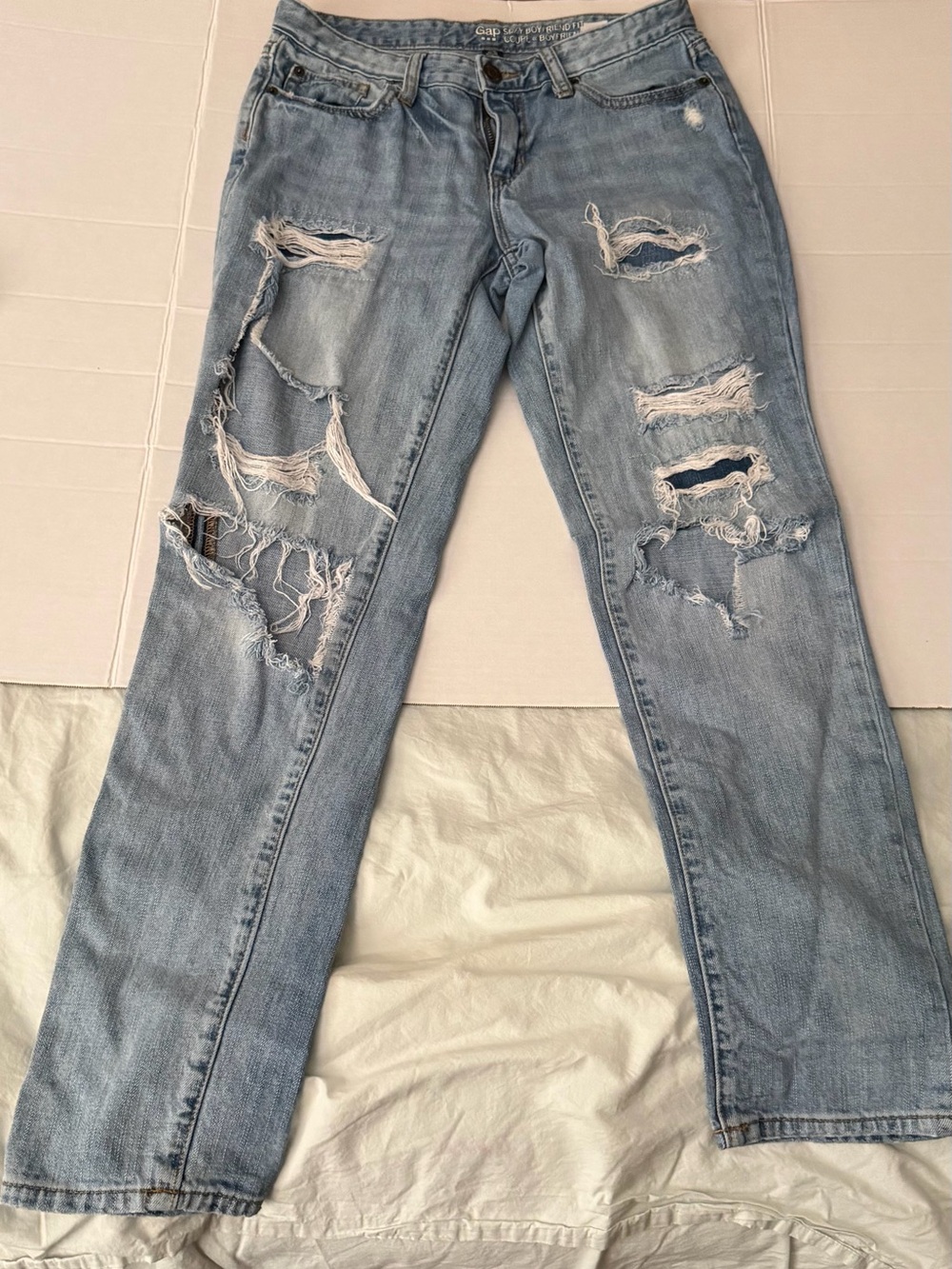 #114 Light Blue Distressed Women’s Jeans